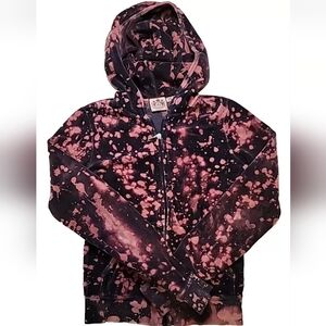 Juicy Couture‎ Y2k Zip Velour Hoodie Tie Dye Customized Pink Blue Small Vtg